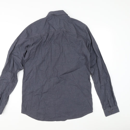 Jack & Jones Men’s Blue Check Slim Fit Cotton Shirt M Long Sleeve