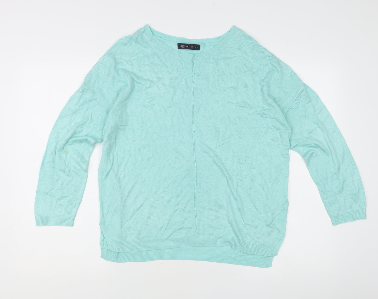 Marks and Spencer Women's Pale Jade Green L Pullover Jumper Knit