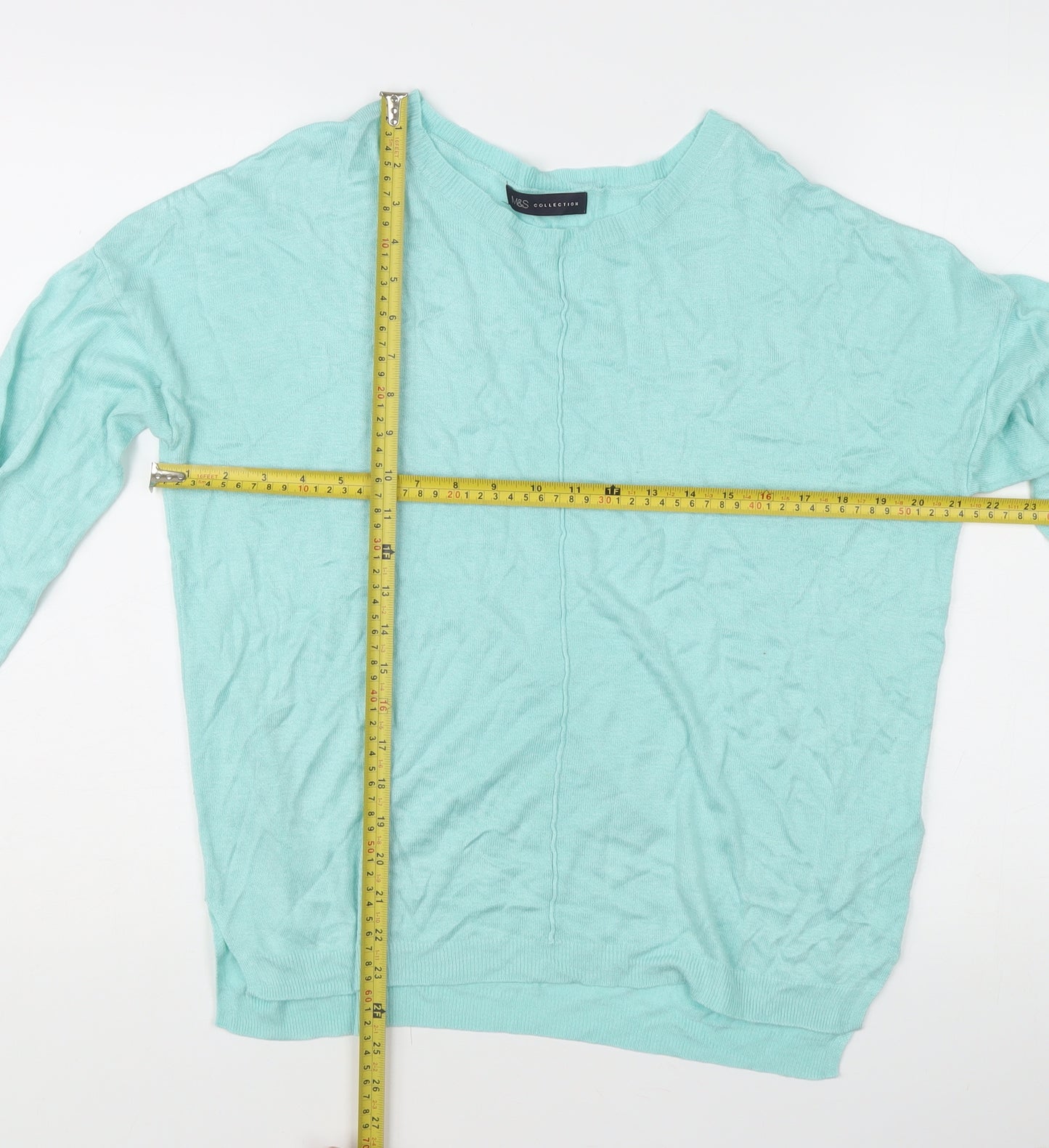 Marks and Spencer Women's Pale Jade Green L Pullover Jumper Knit