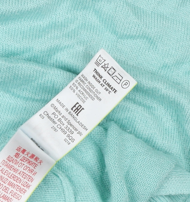 Marks and Spencer Women's Pale Jade Green L Pullover Jumper Knit