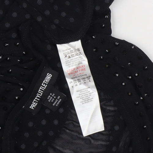 PrettyLittleThing Women's Black Size 6 Bodycon Party Dress