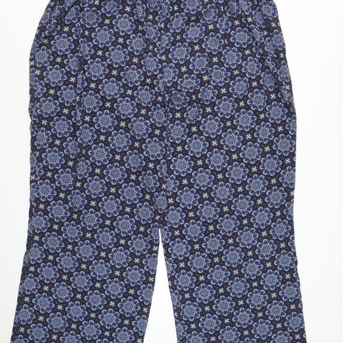 Evans Women’s Blue Floral Wide-Leg Trousers Size 22 Plus Viscose