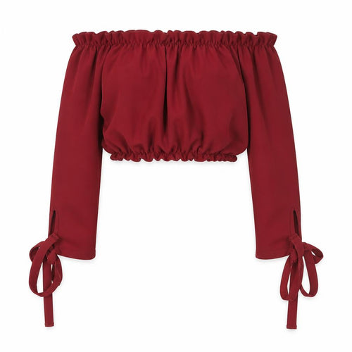 New Look Women’s Red Off Shoulder Cropped Blouse UK 12