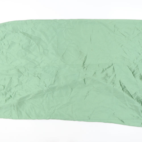 Zara Women’s Green Satin Midi Skirt Size 12 High Rise Slit