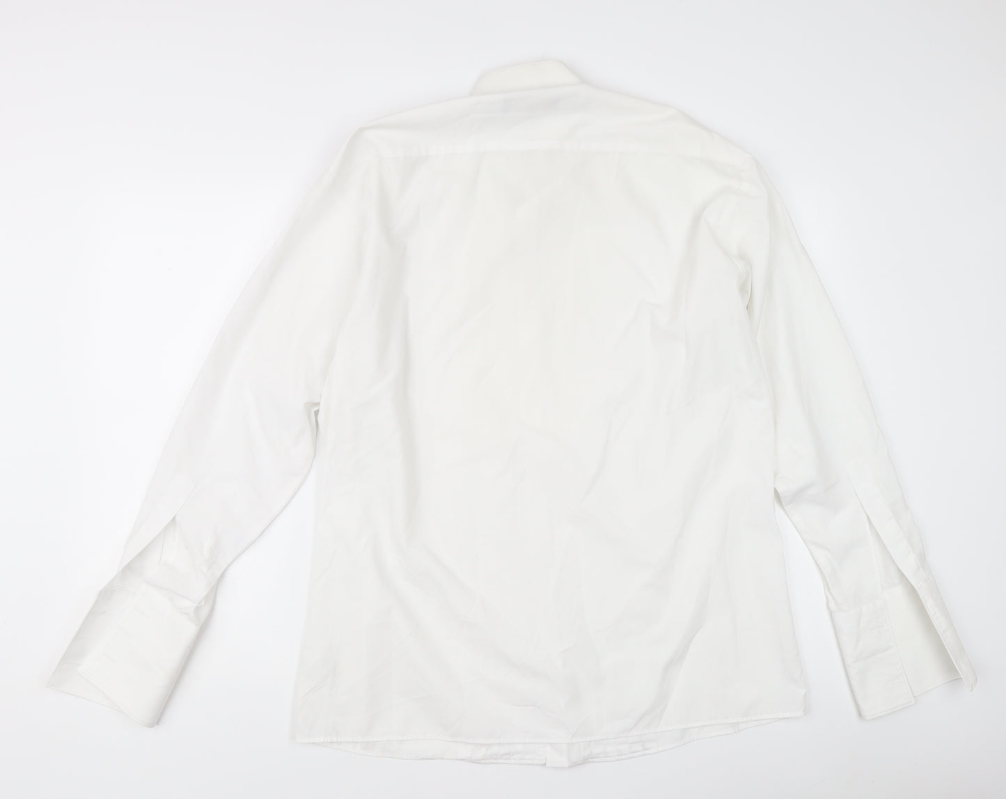 Peter England Men’s White 16 Wing Collar Pleated Formal Dress Shirt