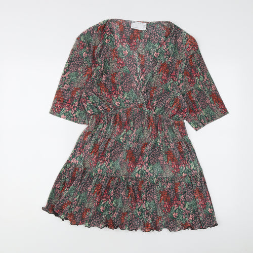 ASOS DESIGN Women's Multicoloured Floral Fit & Flare Dress Size 10