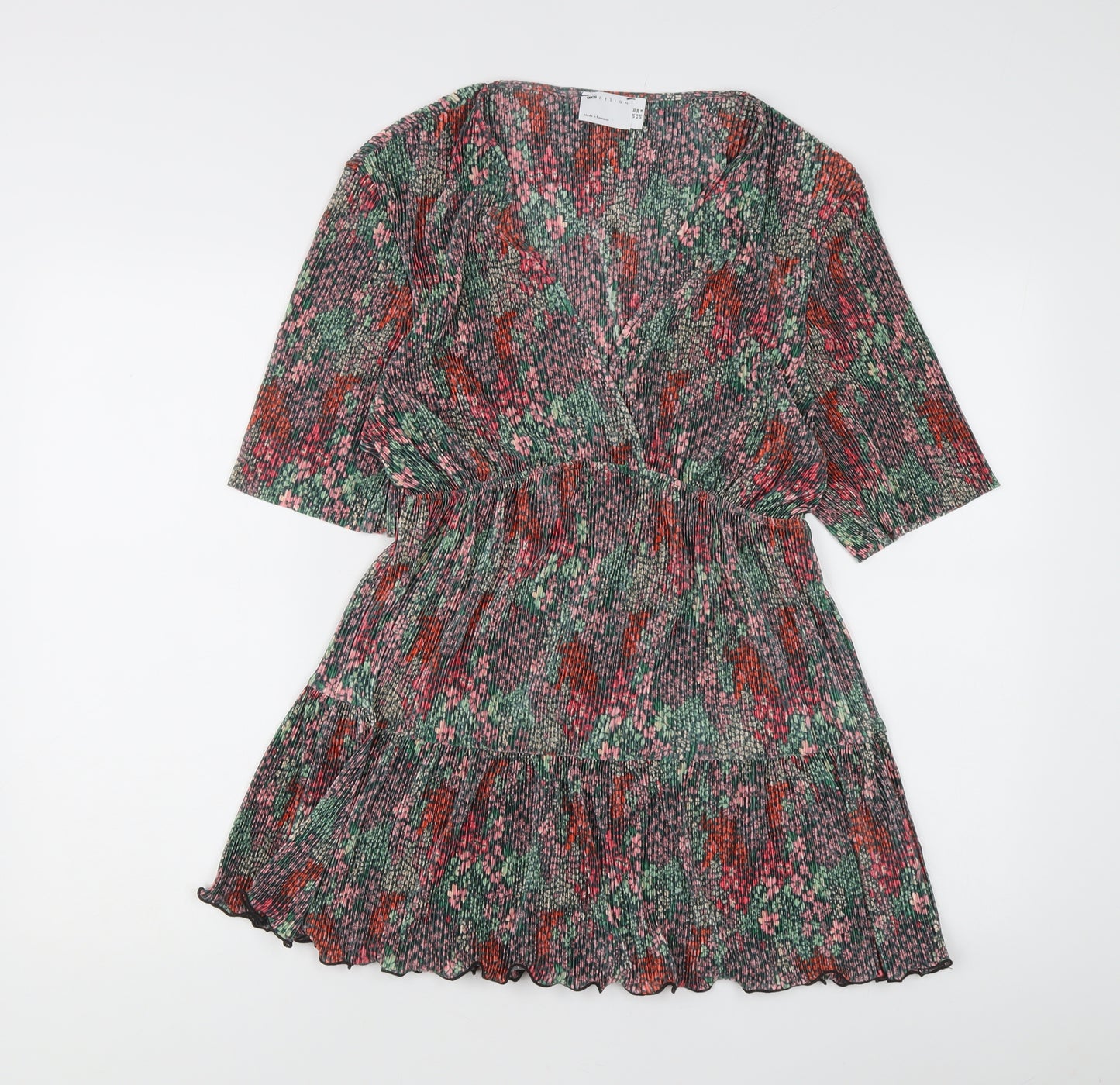 ASOS DESIGN Women's Multicoloured Floral Fit & Flare Dress Size 10