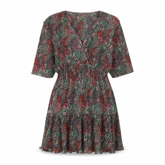 Front view of ASOS DESIGN Women's Multicoloured Floral Fit & Flare Dress, size 10