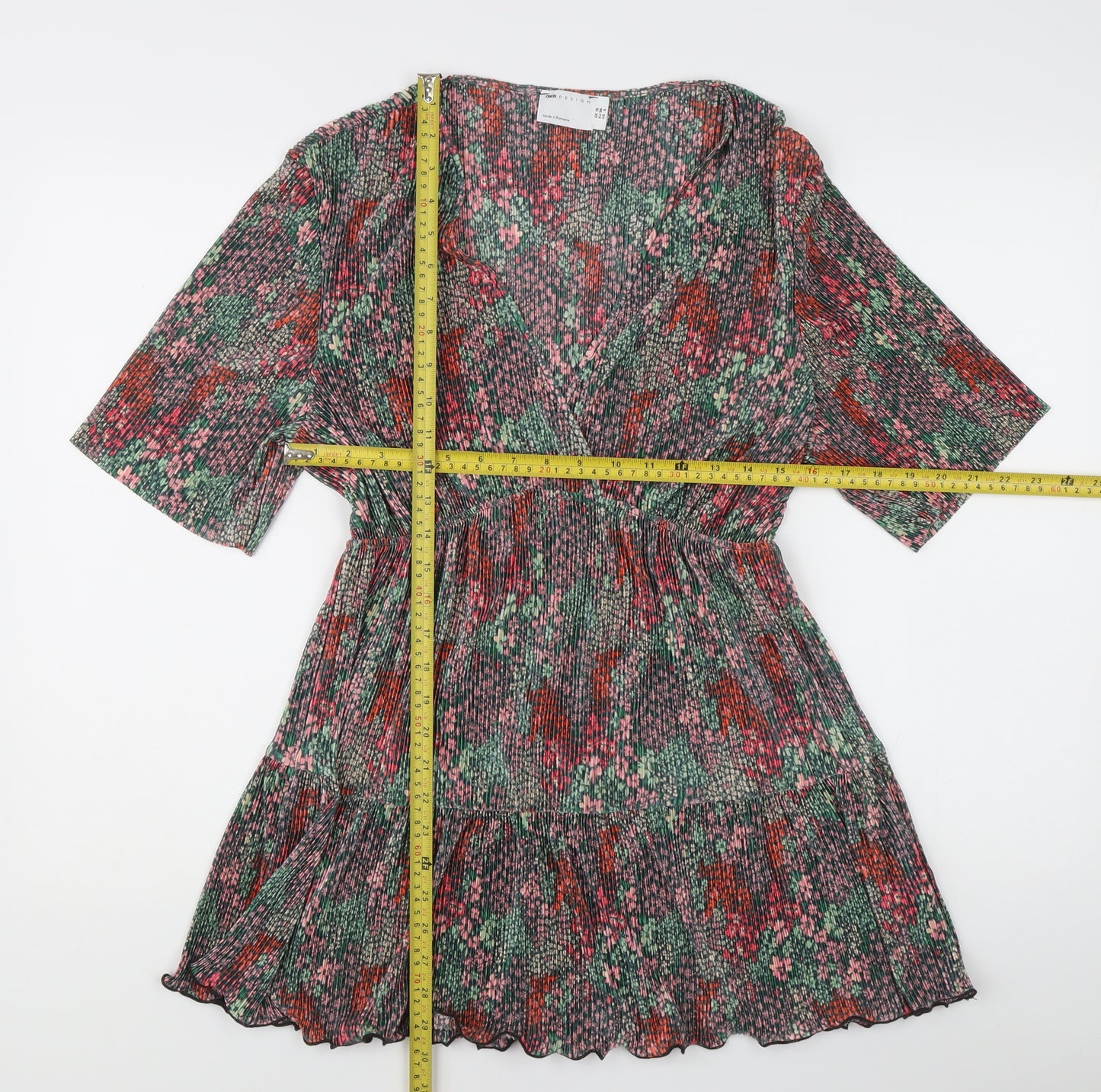 ASOS DESIGN Women's Multicoloured Floral Fit & Flare Dress Size 10