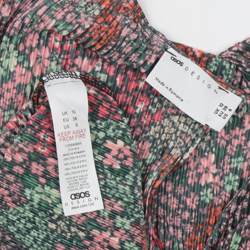 ASOS DESIGN Women's Multicoloured Floral Fit & Flare Dress Size 10