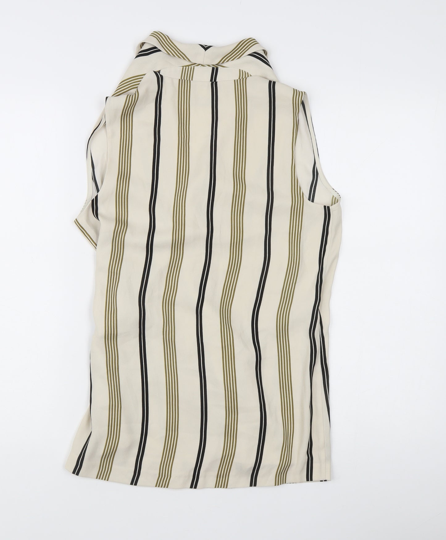 Marks and Spencer Women’s Multicoloured Stripe Wrap Blouse Size 8 Sleeveless