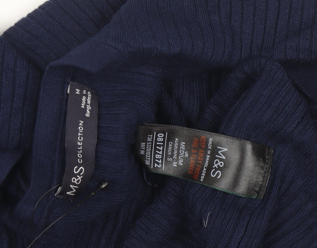 Marks and Spencer Women's Blue Medium Open Front Cardigan