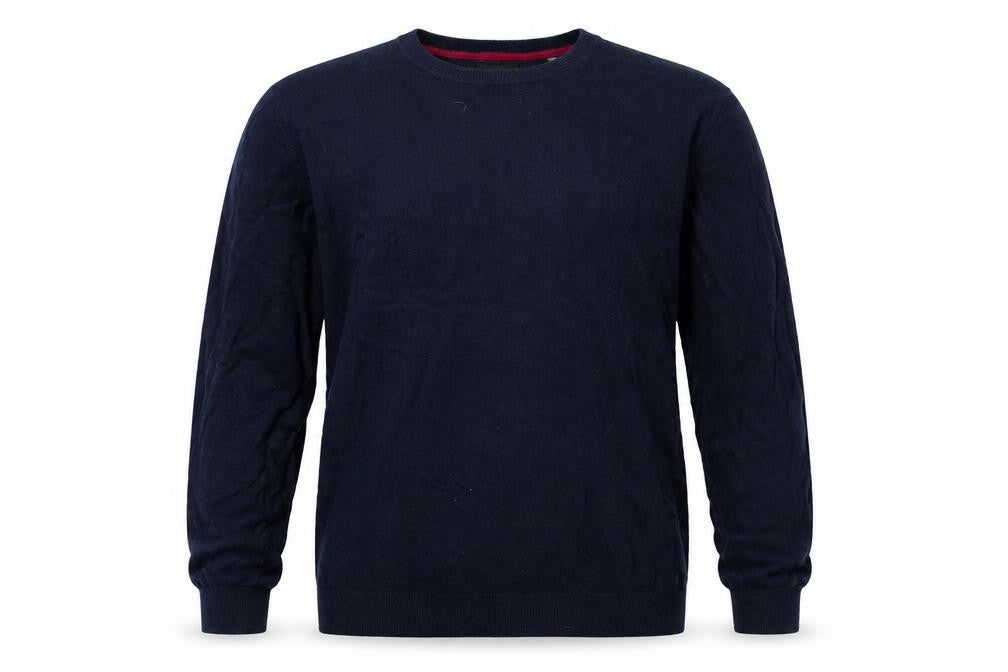 Burton Menswear Men’s Blue XL Cotton Crew Neck Pullover Jumper