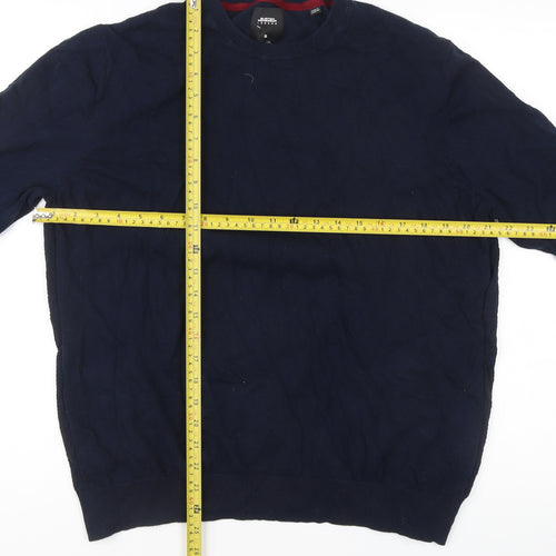 Burton Menswear Men’s Blue XL Cotton Crew Neck Pullover Jumper