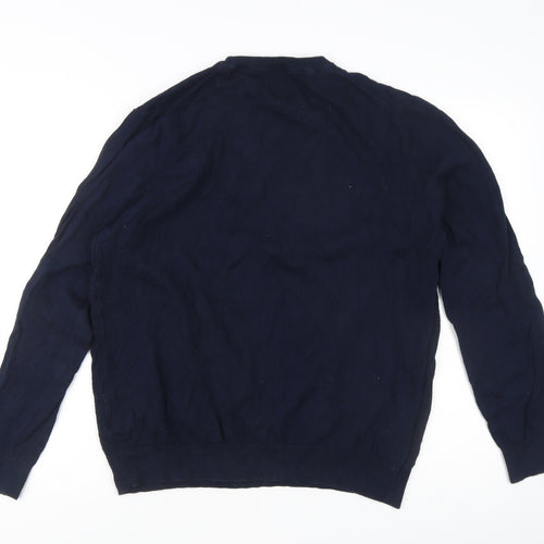 Burton Menswear Men’s Blue XL Cotton Crew Neck Pullover Jumper