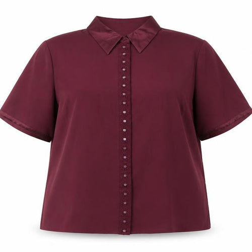 Marks and Spencer Women’s Purple Beaded Collared Button-Up Shirt Size 18