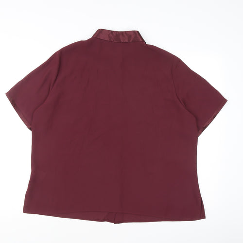 Marks and Spencer Women’s Purple Beaded Collared Button-Up Shirt Size 18
