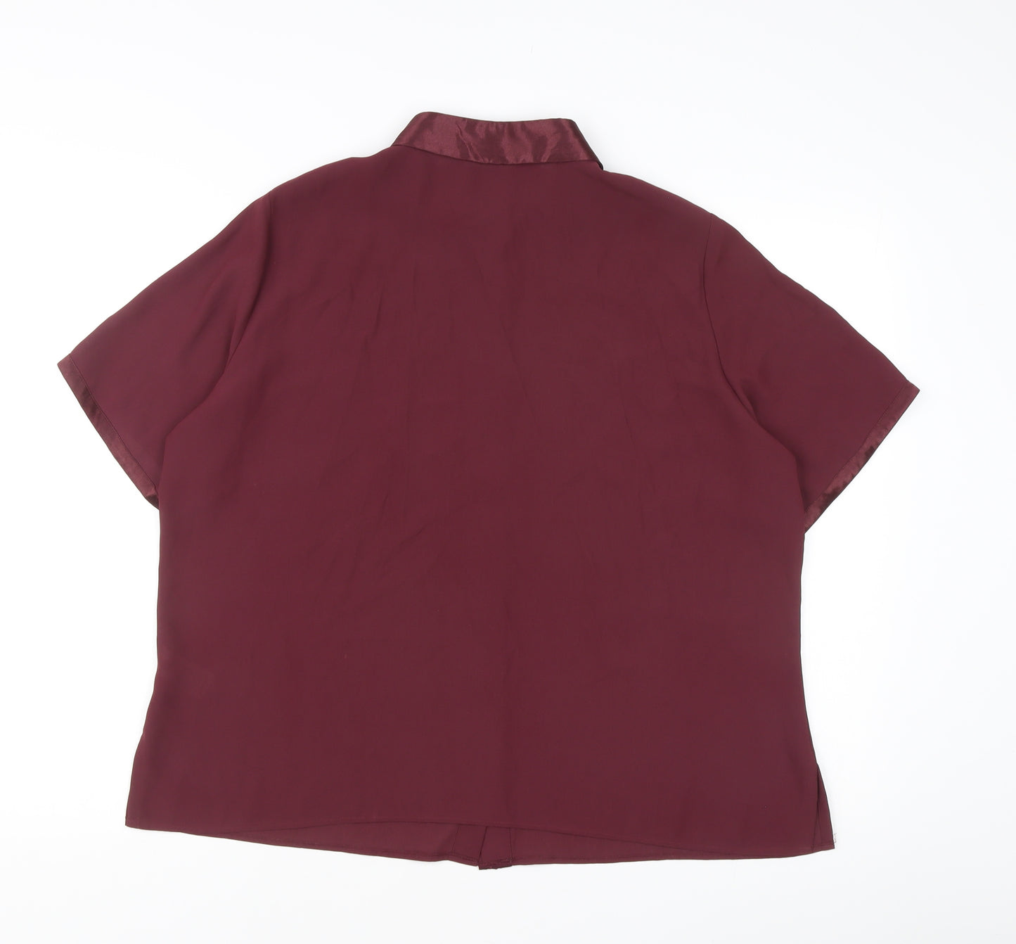 Marks and Spencer Women’s Purple Beaded Collared Button-Up Shirt Size 18