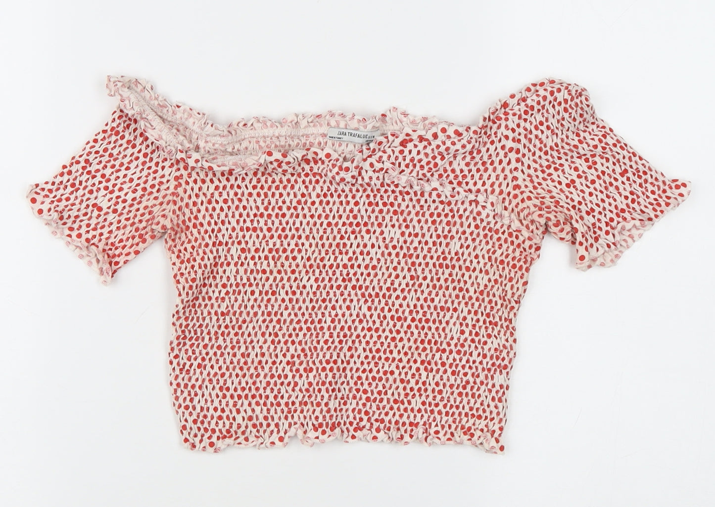 Zara Trafaluc Women’s Multicoloured Polka Dot Cropped Blouse S