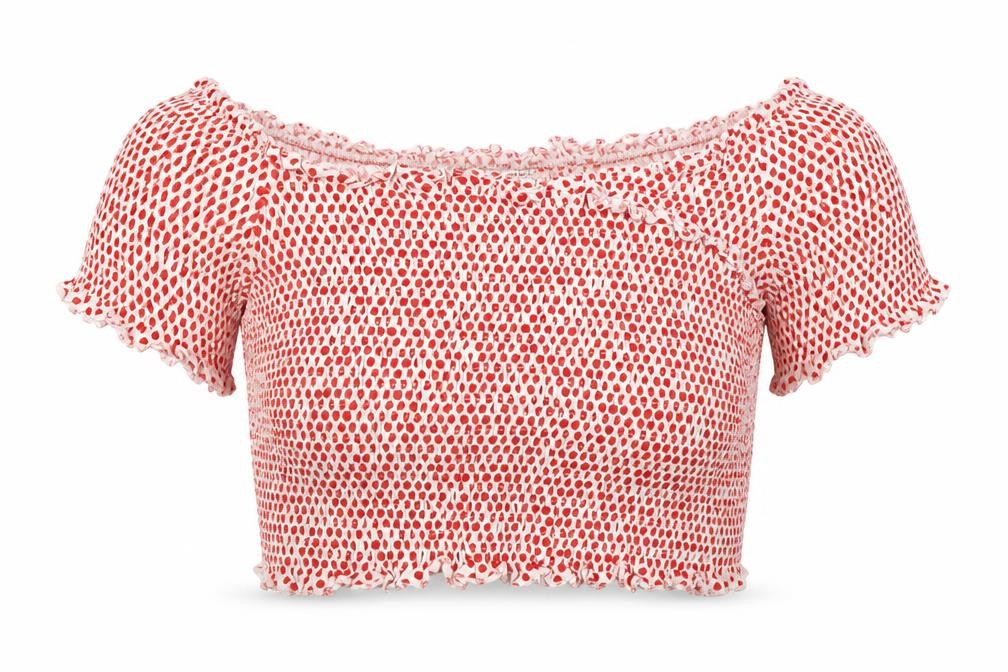 Zara Trafaluc Women’s Multicoloured Polka Dot Cropped Blouse S