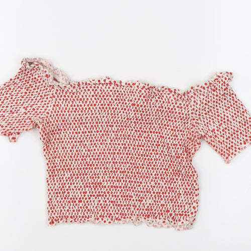 Zara Trafaluc Women’s Multicoloured Polka Dot Cropped Blouse S