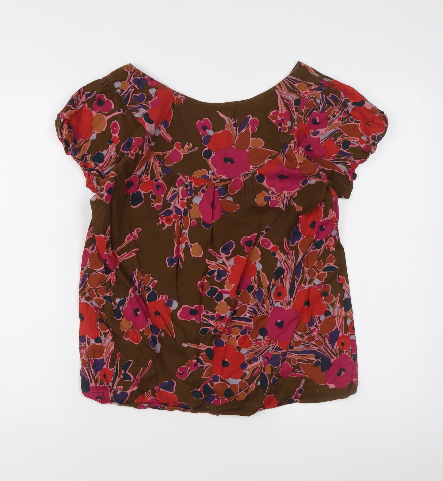 Next Womens Multicoloured Floral Cotton Tunic Blouse Size 12