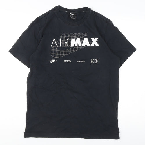 Nike Men's Black Air Max Graphic Print Cotton T-Shirt M Short Sleeve
