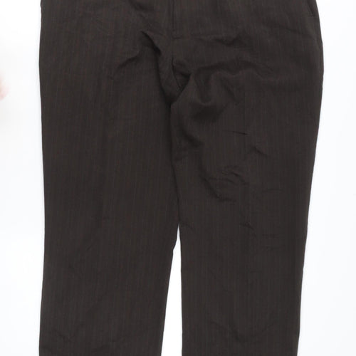 Matalan Men's Brown Pinstripe 38W 29L Straight Leg Suit Trousers