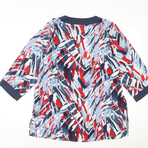 Afibel Women’s Multicoloured Geometric Tunic Blouse M 3/4 Sleeve