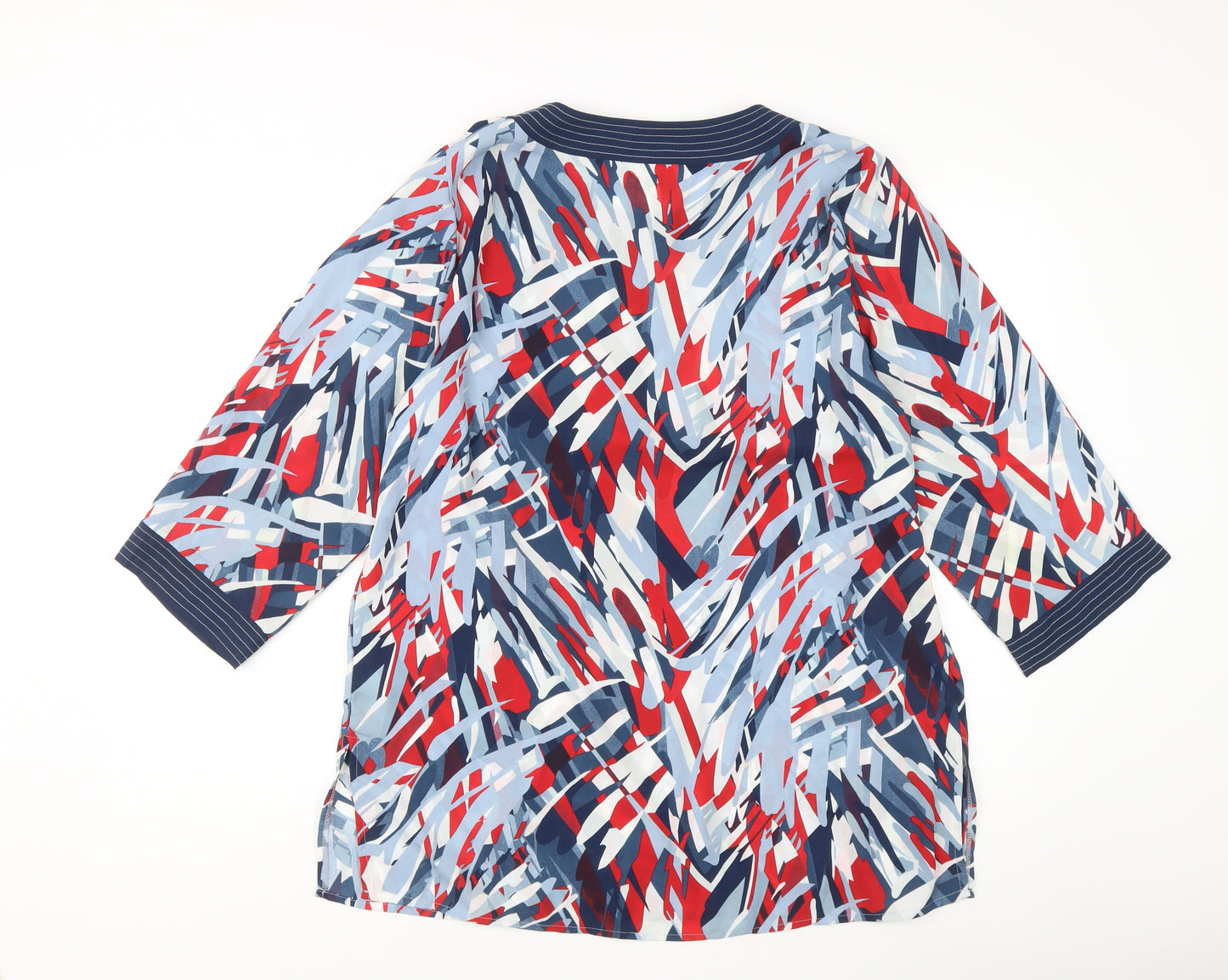 Afibel Women’s Multicoloured Geometric Tunic Blouse M 3/4 Sleeve