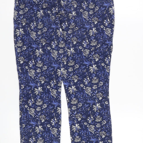 GAP Women's Blue Floral Ankle Skinny Trousers Size 6 Slim Fit