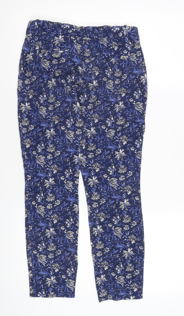 GAP Women's Blue Floral Ankle Skinny Trousers Size 6 Slim Fit