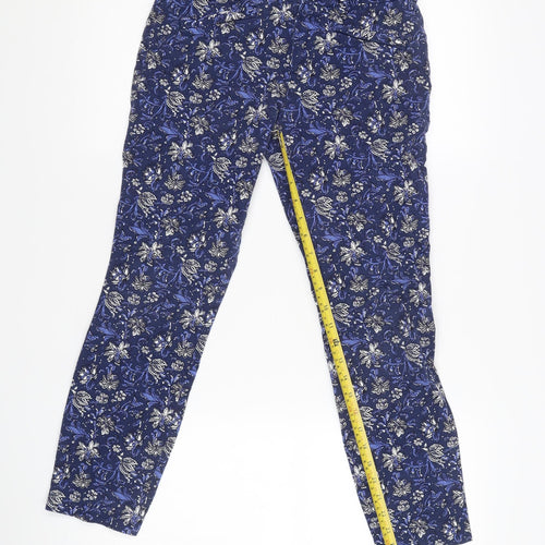 GAP Women's Blue Floral Ankle Skinny Trousers Size 6 Slim Fit