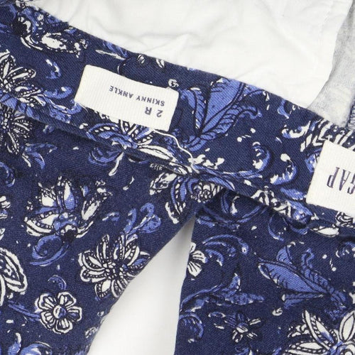GAP Women's Blue Floral Ankle Skinny Trousers Size 6 Slim Fit
