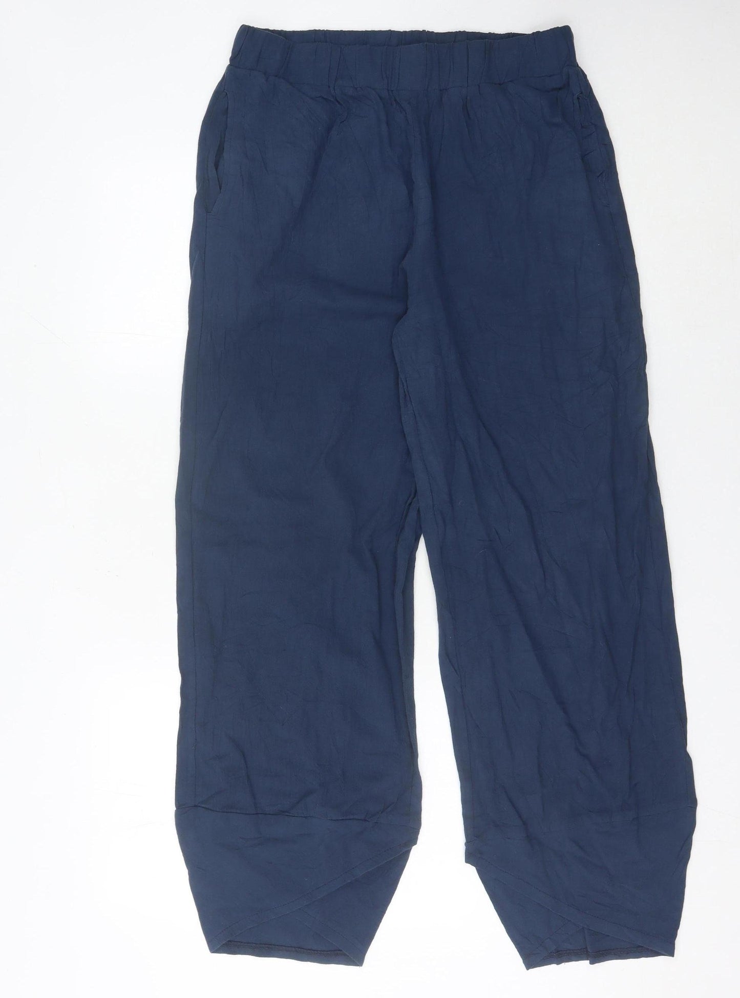 MISSLOOK Women’s Blue Cotton Straight Leg Trousers L