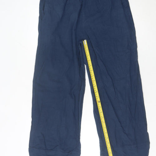 MISSLOOK Women’s Blue Cotton Straight Leg Trousers L