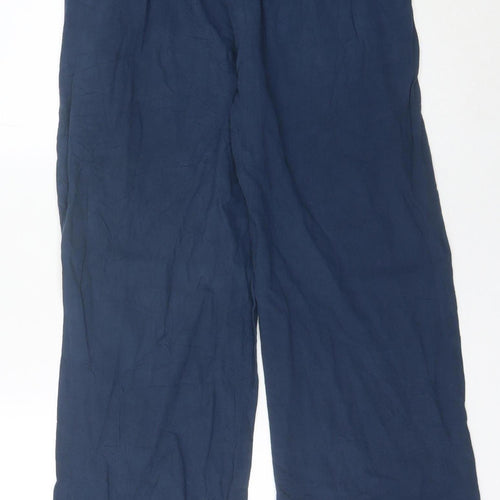 MISSLOOK Women’s Blue Cotton Straight Leg Trousers L