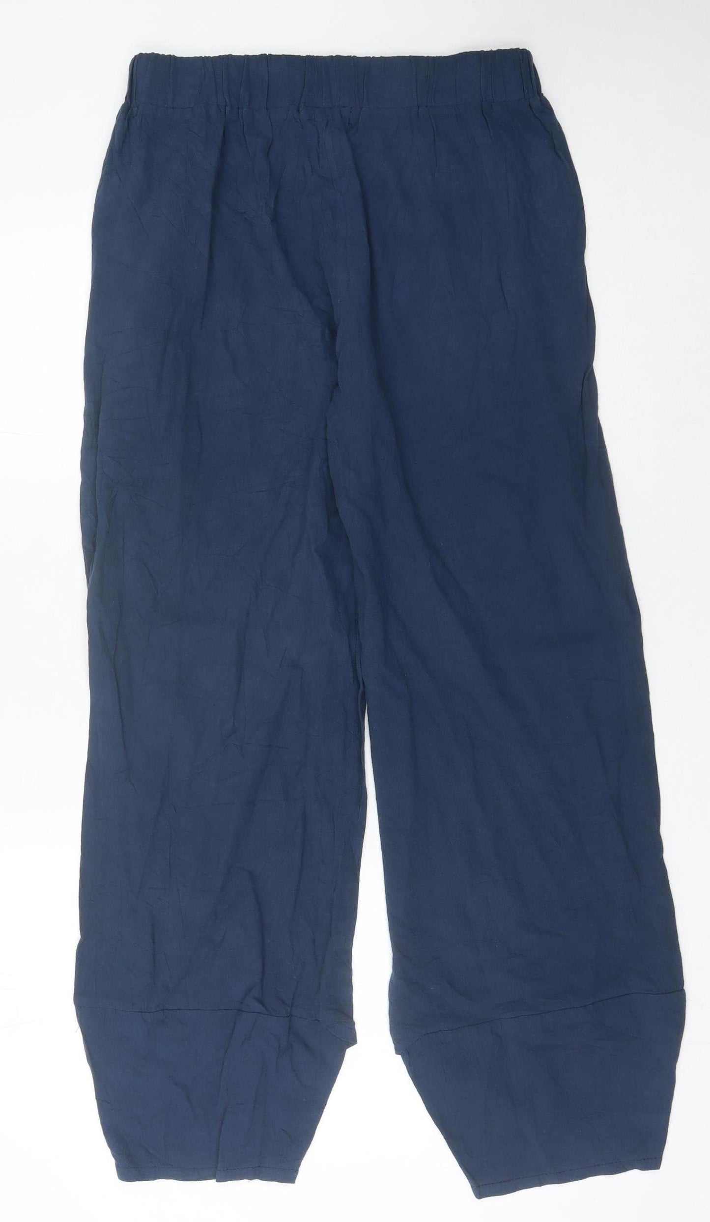 MISSLOOK Women’s Blue Cotton Straight Leg Trousers L