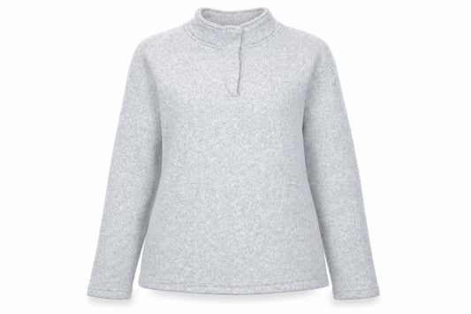 Front view of Mountain Warehouse Women’s Grey Henley Sweatshirt, size UK 12, Polyester