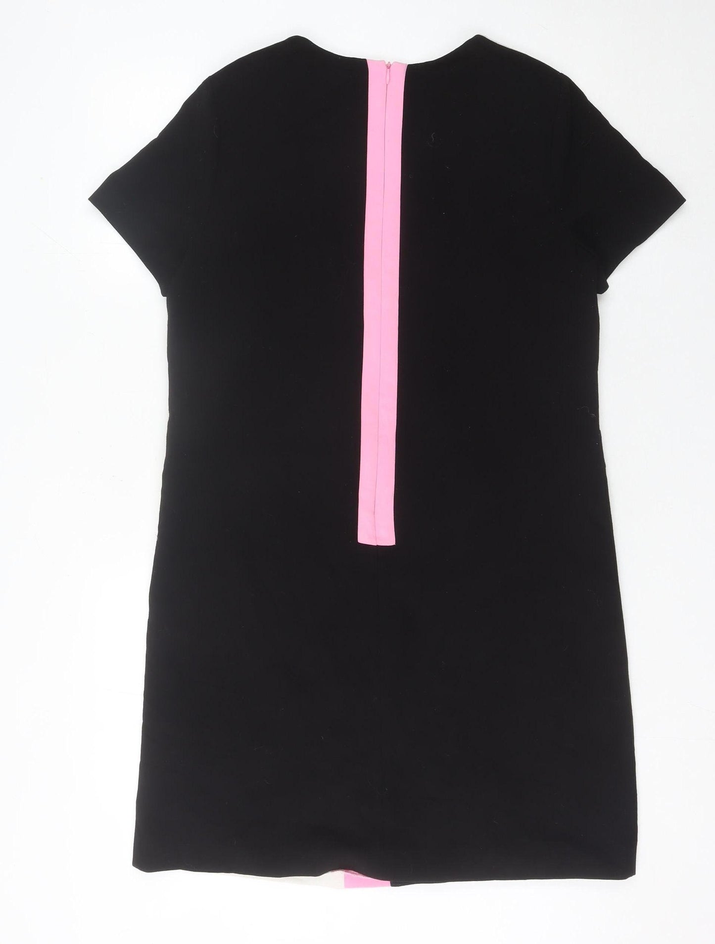 Debenhams Women’s Black White Pink Colourblock Shift Dress Size 14