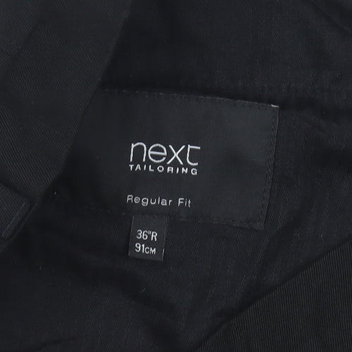 Next Men's Black Regular Fit Dress Trousers - 36R Waist, Formal Wear