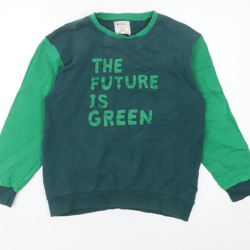 Mountain Warehouse Boys Green Pullover Sweatshirt 13 Years Graphic Print