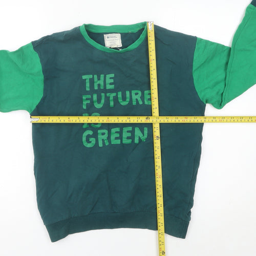 Mountain Warehouse Boys Green Pullover Sweatshirt 13 Years Graphic Print