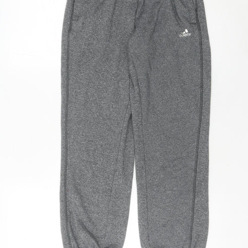 Adidas Women Grey Climawarm Sweatpants Size 8-10 Winter Fleece