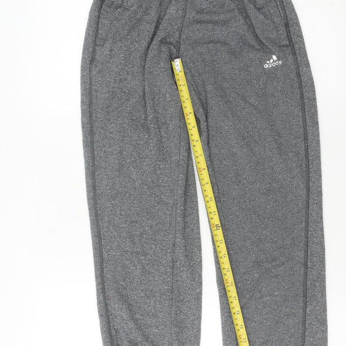 Adidas Women Grey Climawarm Sweatpants Size 8-10 Winter Fleece