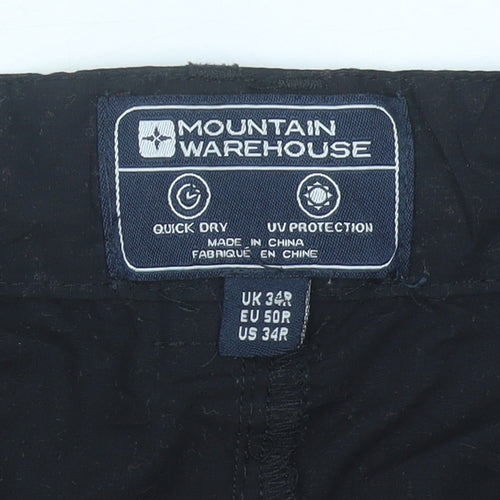 Mountain Warehouse Mens Black 34in Walking Trousers Quick Dry UV Protection