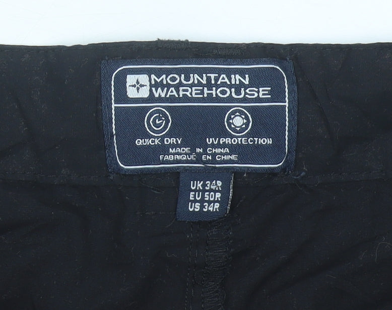 Mountain Warehouse Mens Black 34in Walking Trousers Quick Dry UV Protection