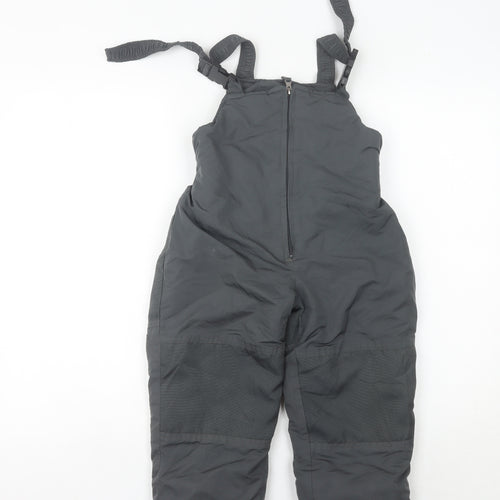Girls Grey Ski Salopettes 4 Years Waterproof Padded Winter Trousers