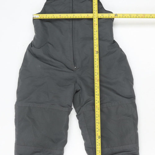 Girls Grey Ski Salopettes 4 Years Waterproof Padded Winter Trousers