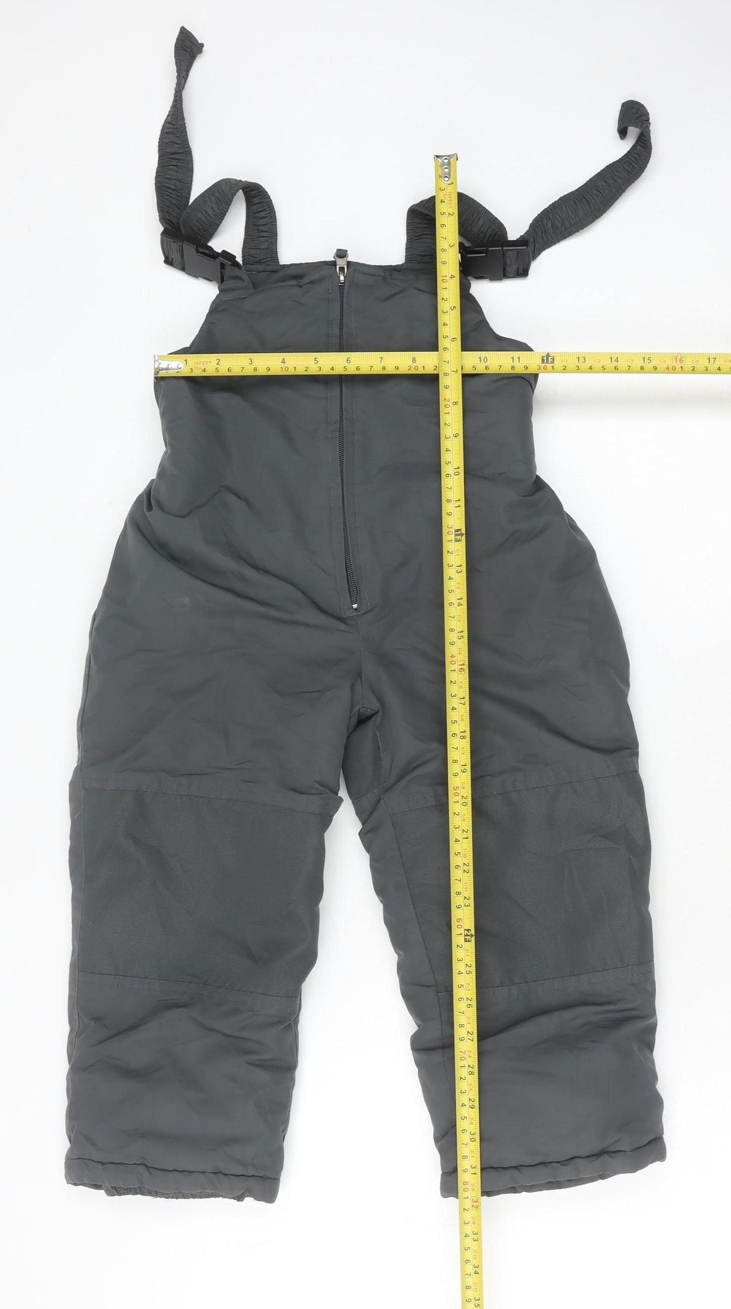 Girls Grey Ski Salopettes 4 Years Waterproof Padded Winter Trousers